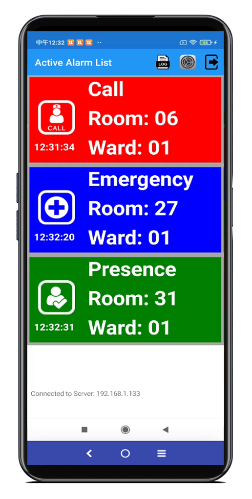 Smart Nurse Call App for Android Mobile Devices and Hospital Alerting Software